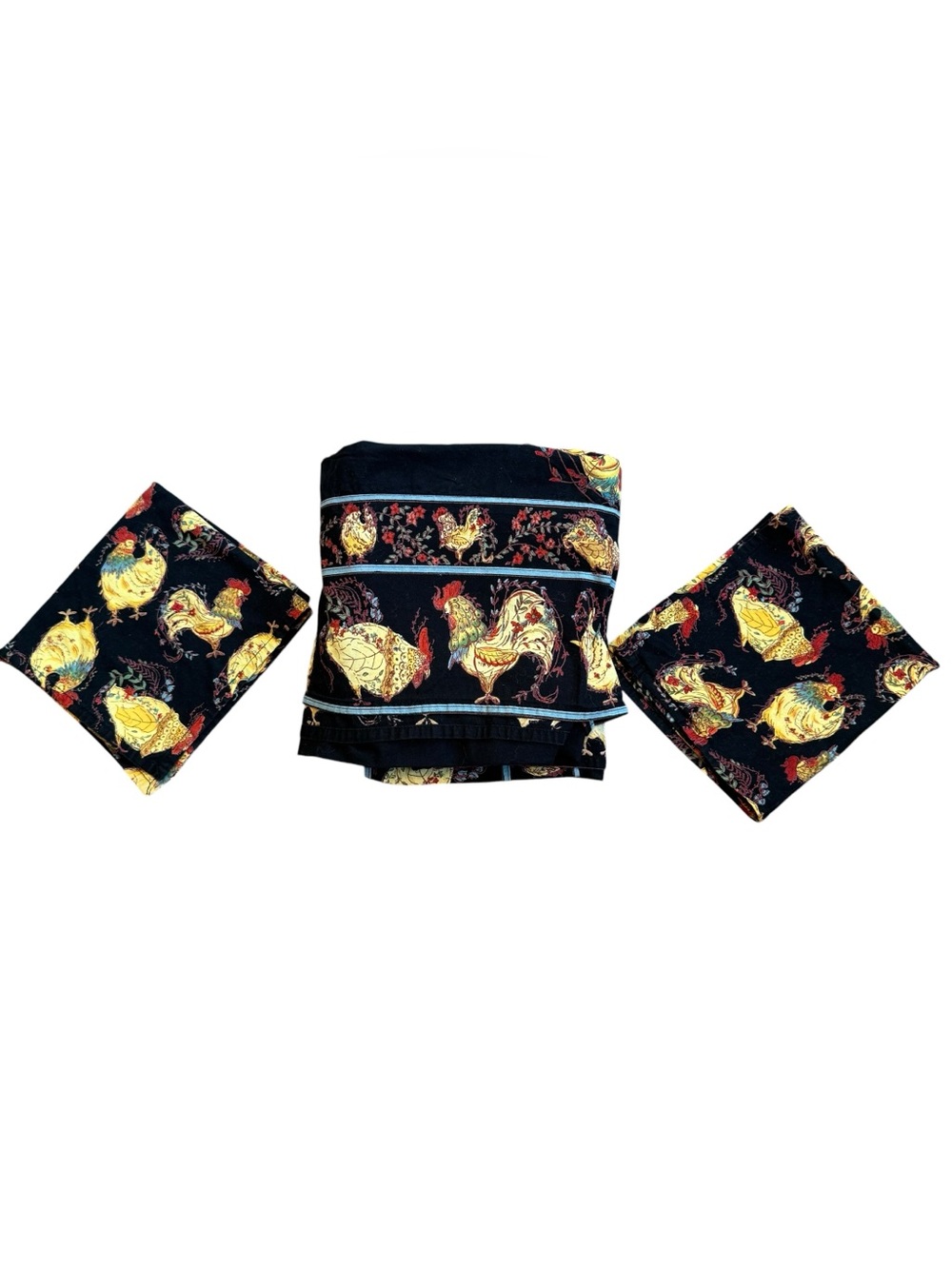 April Cornell Tablecloth Napkins(2) Farmhouse Rooster French Country 56 x 78”